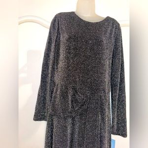 Metallic wrap dress.